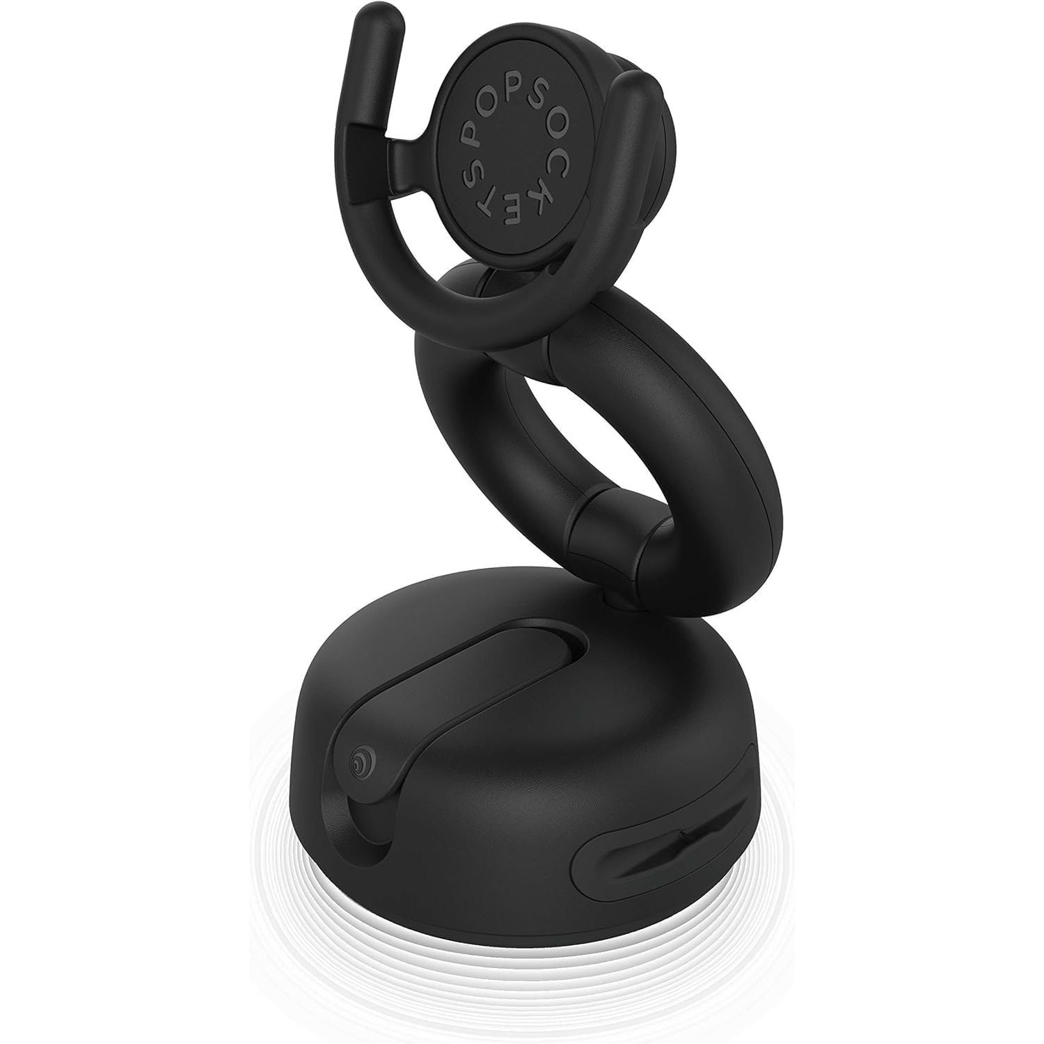   multi use phone mount universal suction phone holder adjustable desk stand works for     360 rotation strong reusable suction locking lever hands free gps video calls streaming navigation home office black universal fit stable compact     secure mounting on smooth   compatible with most cases