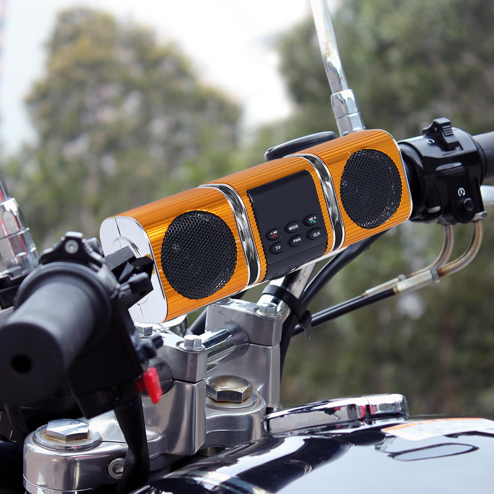 motorcycle sound bar with built in amplifier wireless usb   12v metal mp3 player great for   scooter bike 12 volt off road bikes without battery