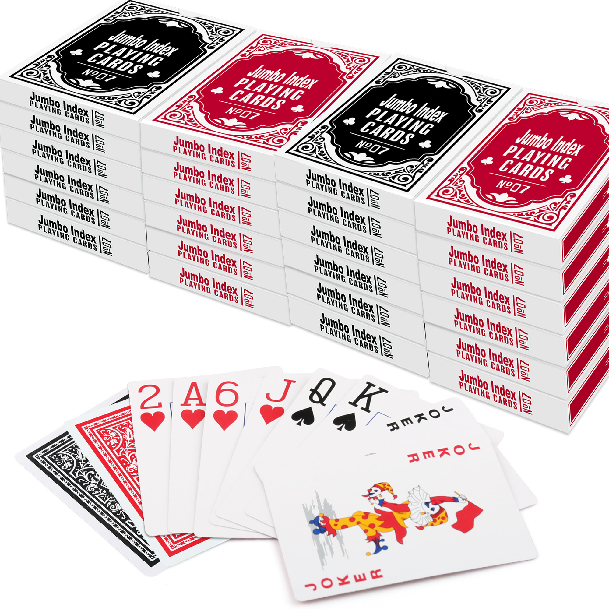 TEMU 24 Decks Large Print Playing Cards, Jumbo Index, 12 Black And 12 Red, Poker Size Cards, Suitable For Family Games, Parties And Christmas Fun,