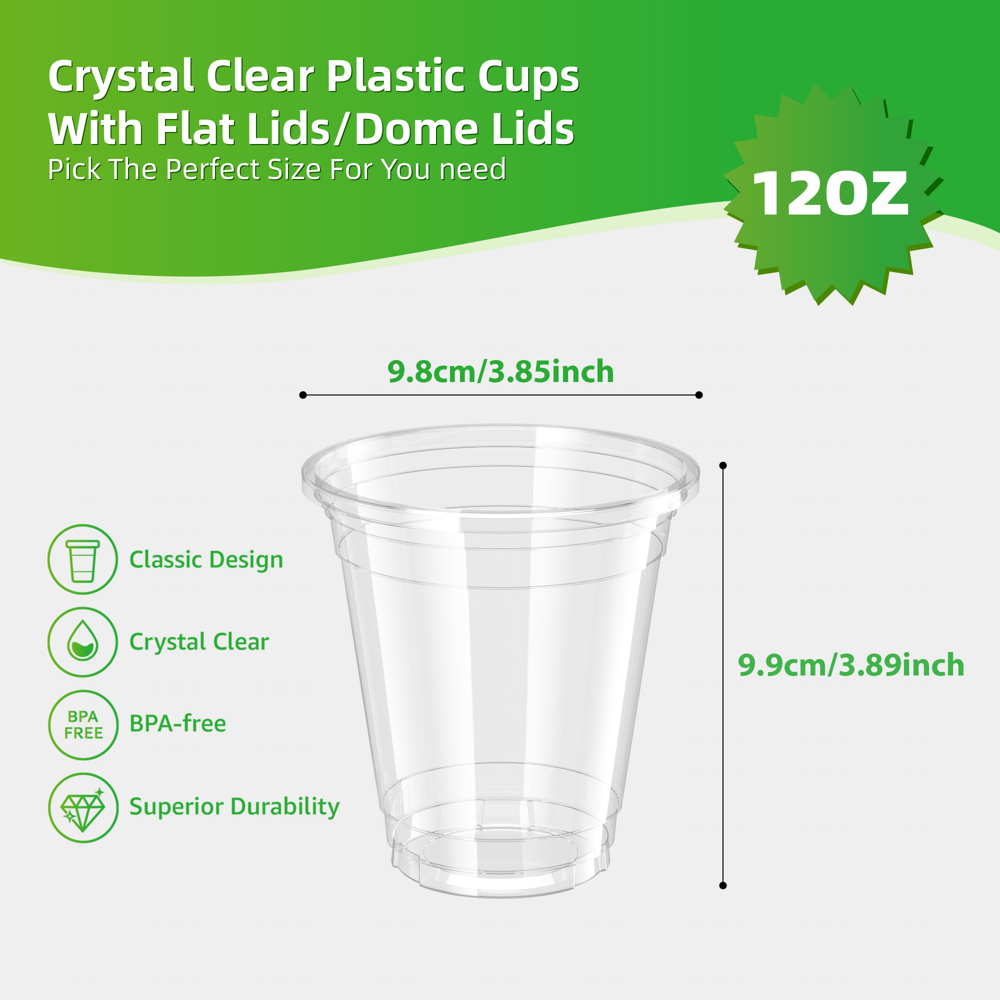 1000 pack 12oz 16oz clear plastic cups bulk pet - Temu