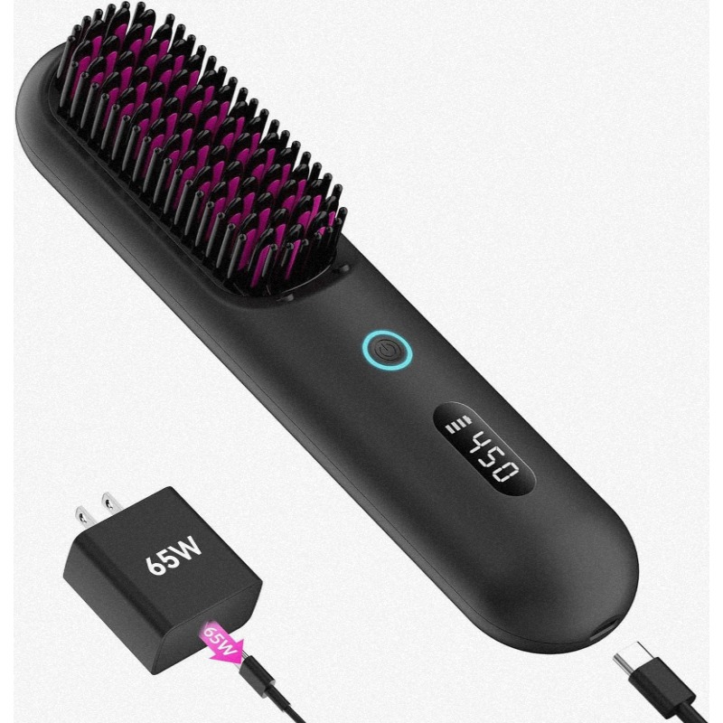 cordless hair straightener brush portable mini hair straightening