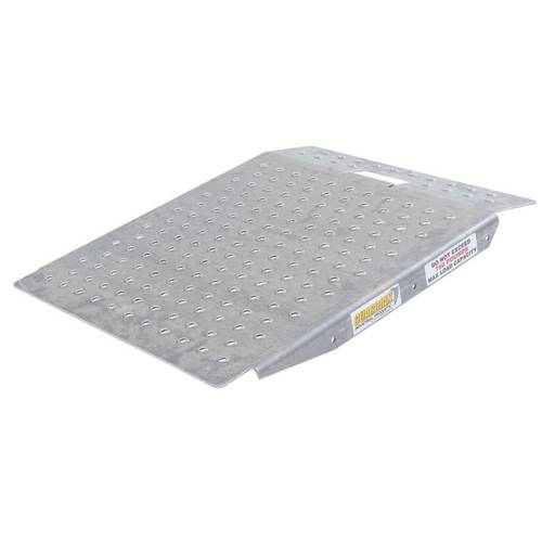 guardian heavy duty aluminum shed ramp portable loading ramp for mowers and garage and driveway 750 pound capacity silver