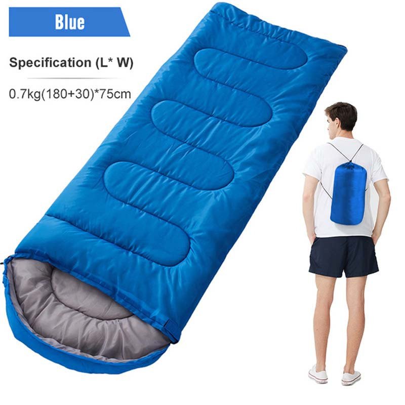 Camping Sleeping Bag Lightweight Durable Suitable For Hiking And Mountaineering Including Compact Backpack Navy Blue