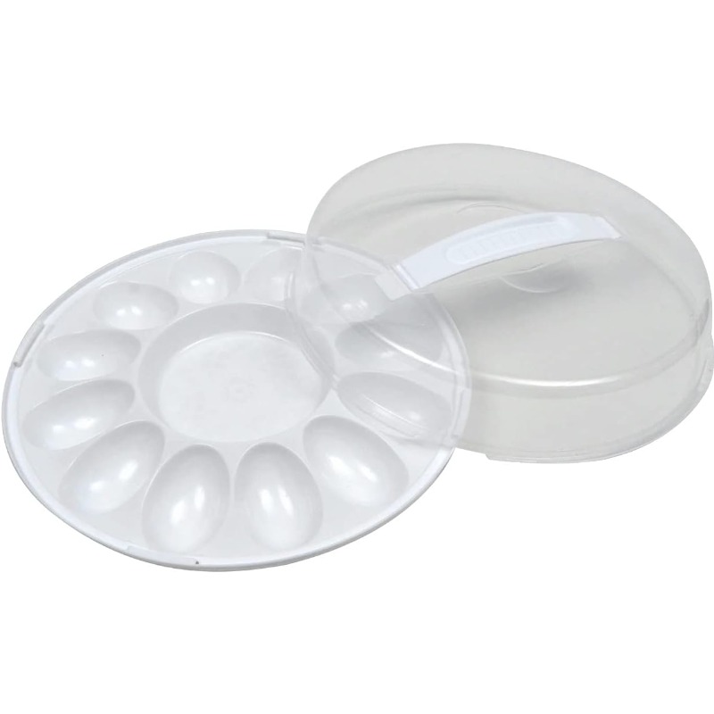 TEMU 12-egg Carrier With Lid, 10.375 X 3.5 In, Portable Plastic Egg Storage Container