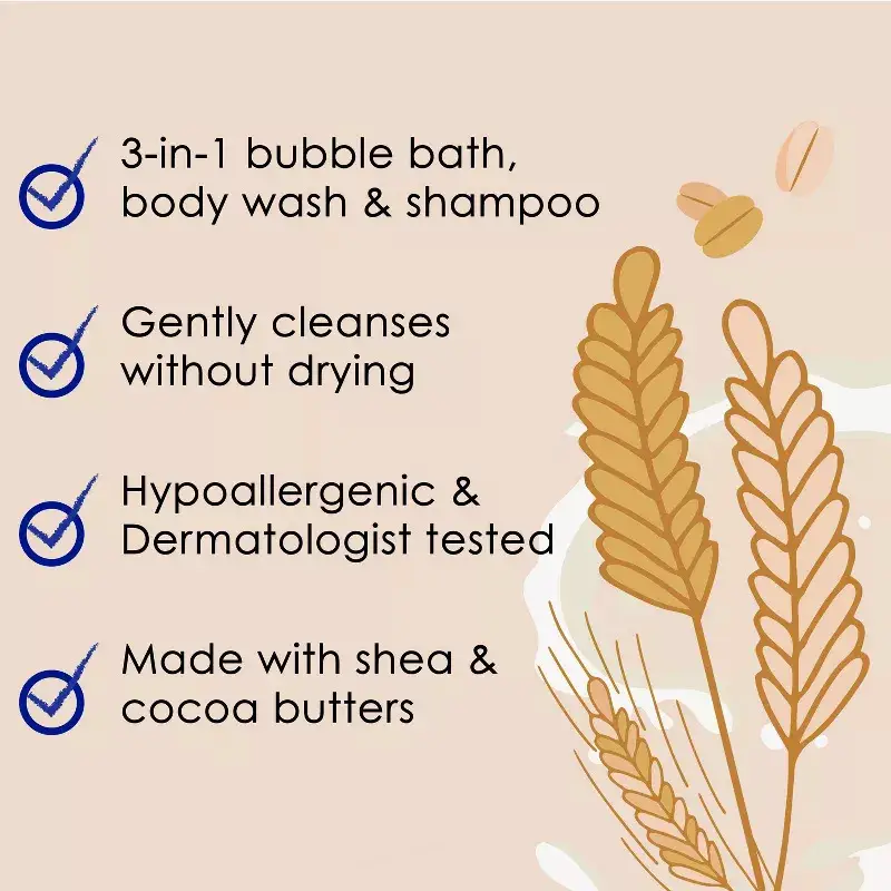 3-in-1 bubble bath body wash & shampoo - oat & milk - 20 fl oz Product details 1