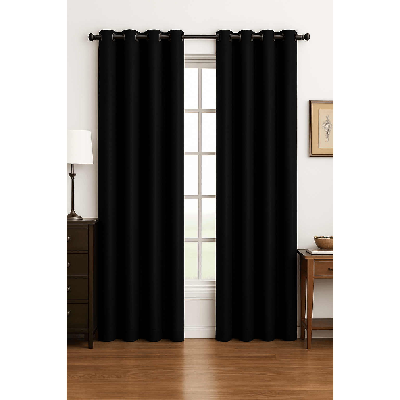 TEMU Luxury Glow Silk Curtain Panel-1 Panel, 8 Grommets, 14 Colors, Elegant & Light Blocking