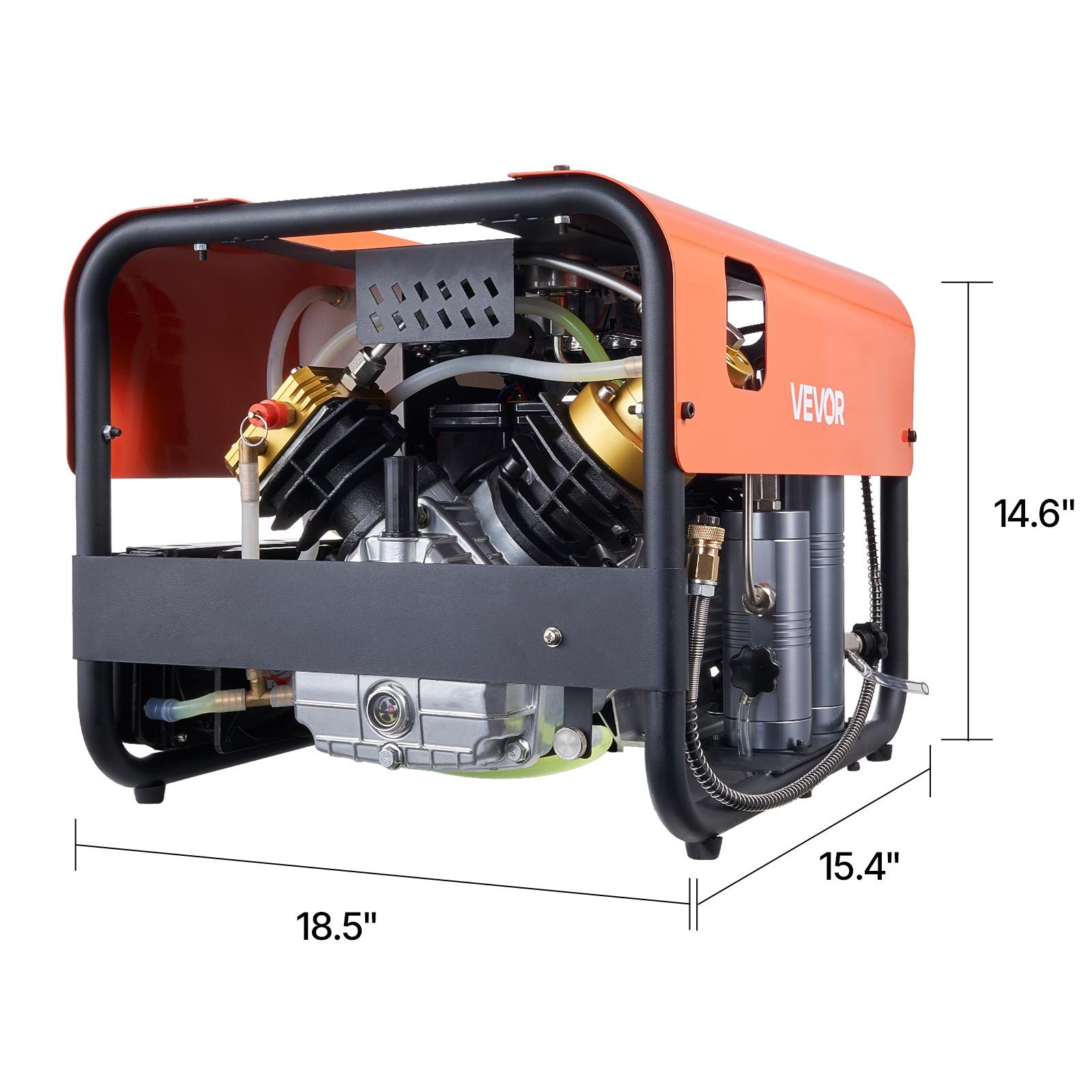 pcp air compressor 4500psi 30mpa 2 cylinder   diving tank compressor external water cooling internal water cooling Product details 11