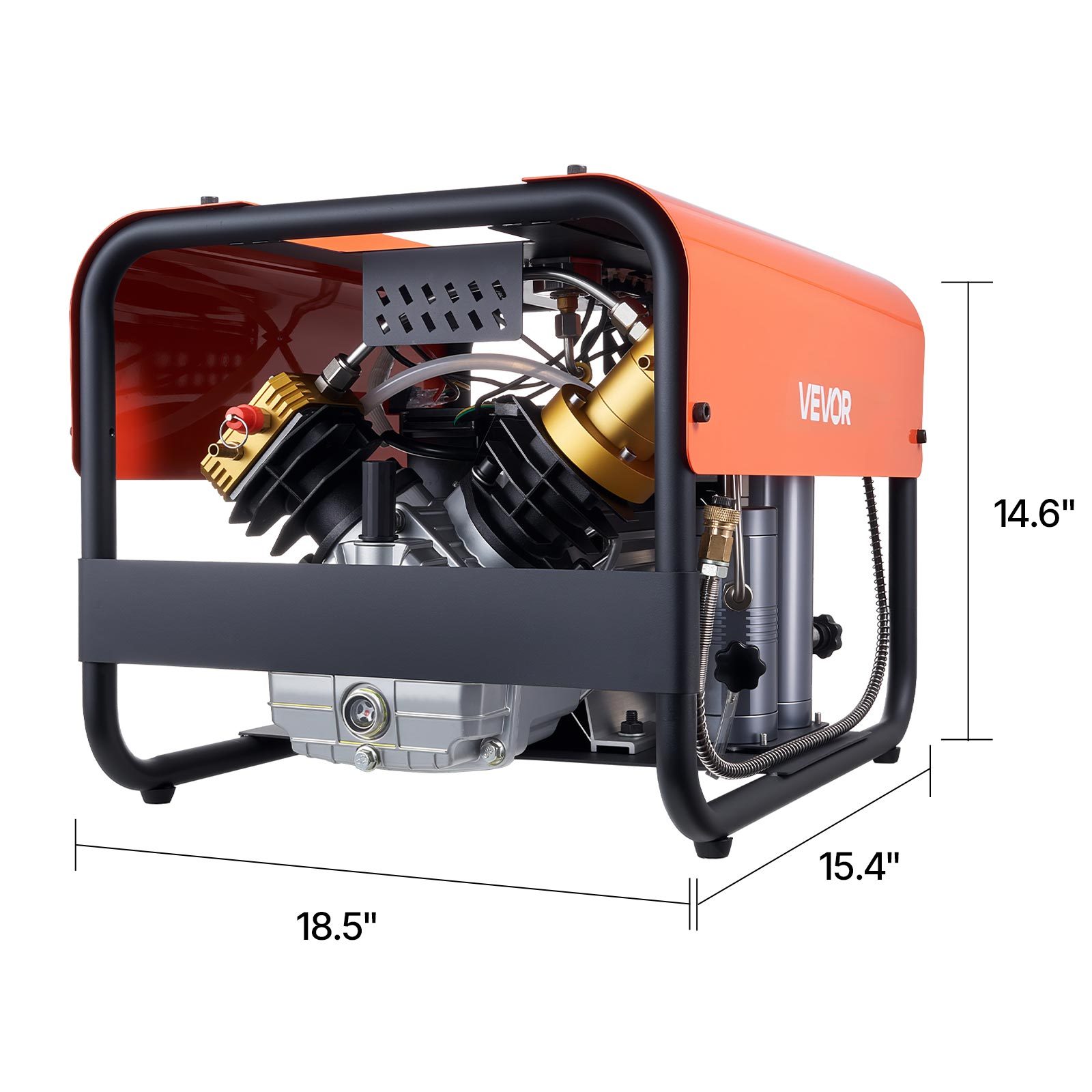 pcp air compressor 4500psi 30mpa 2 cylinder   diving tank compressor external water cooling internal water cooling Product details 3