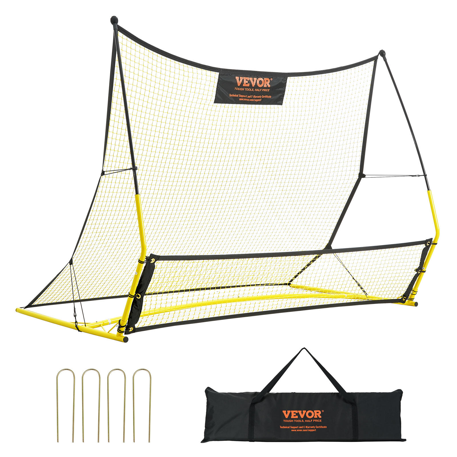 Vevor , 2-in-1 Portable Soccer Rebounder Net, 71"x40" Iron Soccer Practice Equipment, Sports Football Rebounder Wall With Portable Bag, Perfect For Team Solo Training, Passing