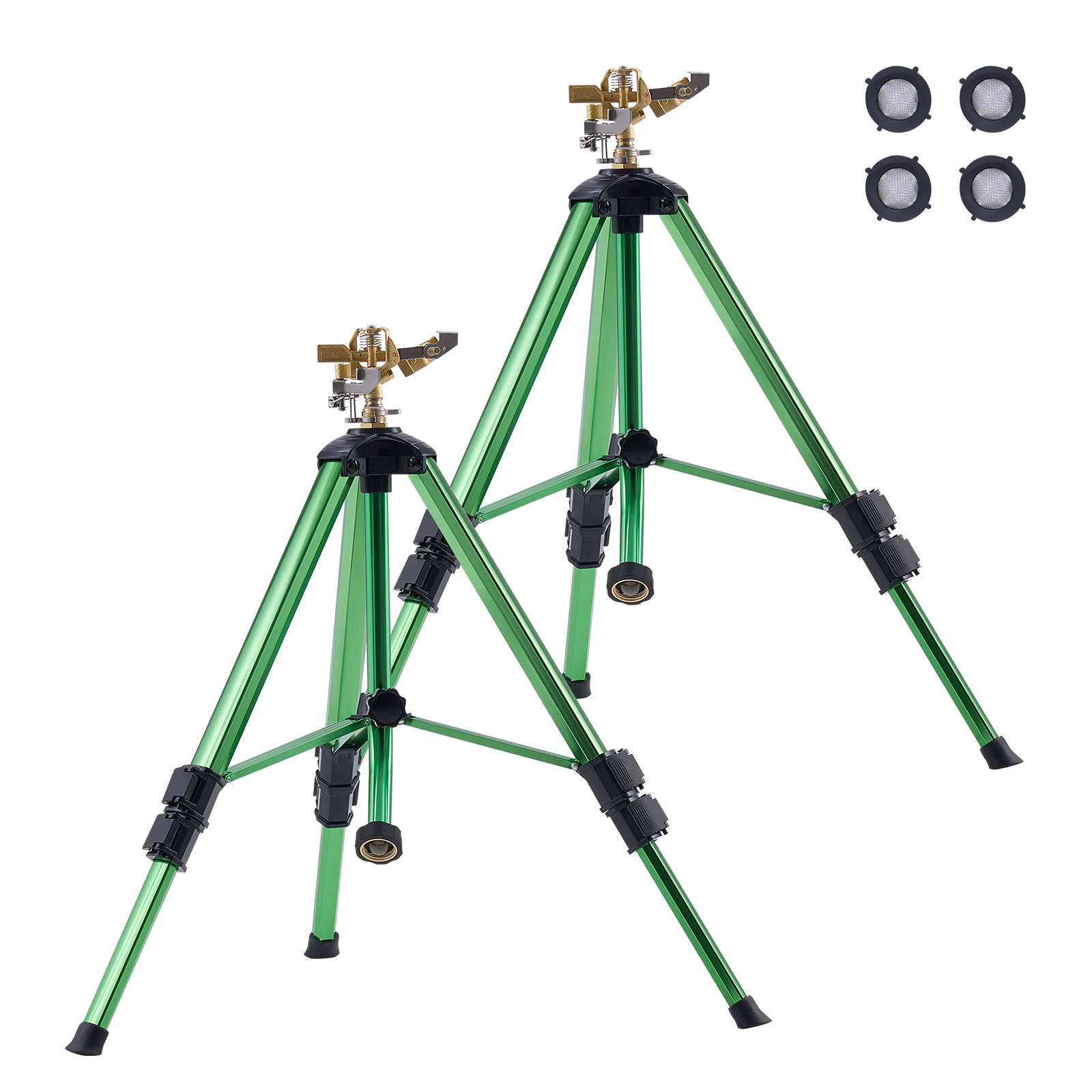 TEMU Vevor Impact Sprinkler On Tripod Base, 2 Packs, Heavy Duty Tripod Sprinklers With Brass Head & 3/4" Nh Connector, 360 Degree Large Area