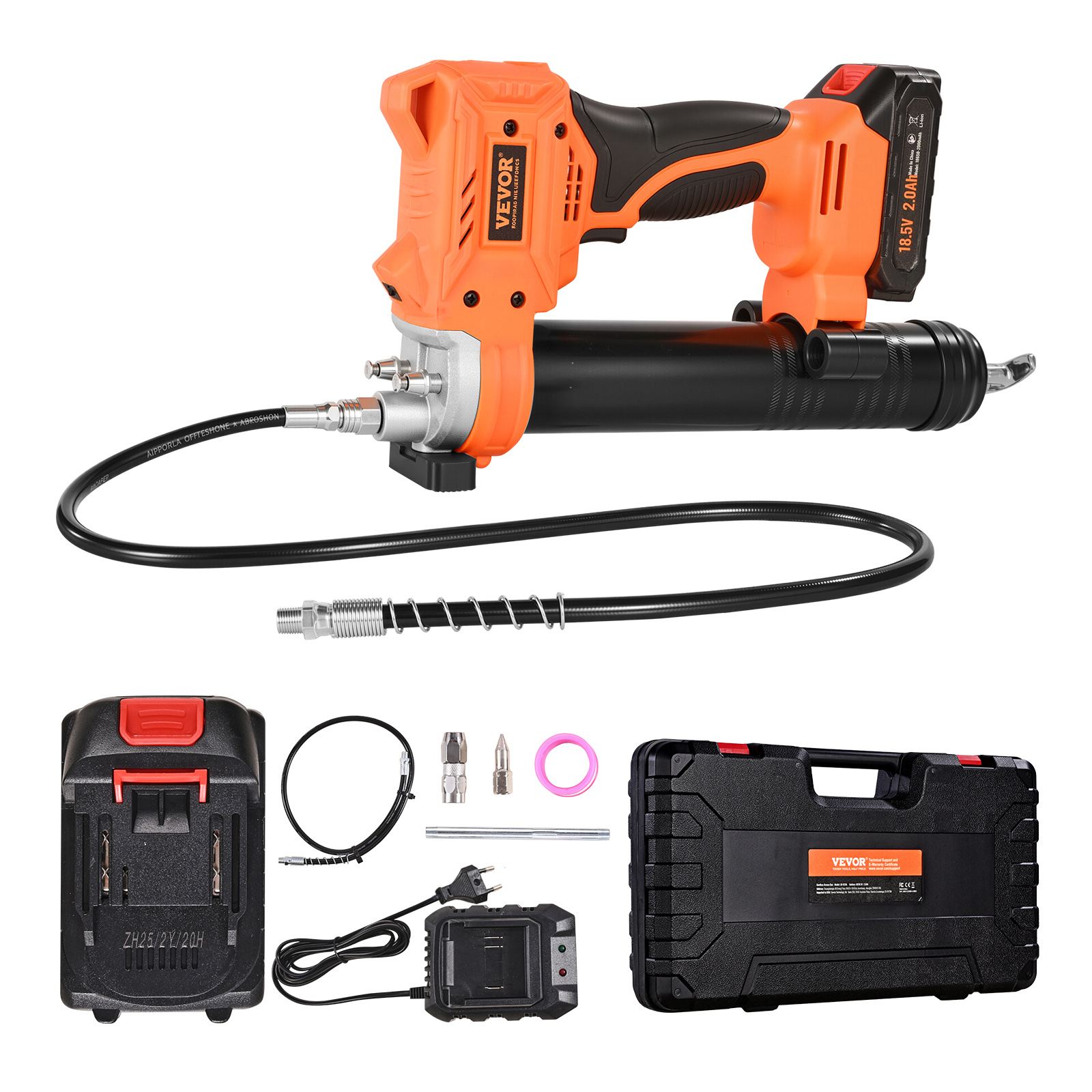   cordless grease gun 20v grease gun kit with 2 0 ah battery 35 4 inch hose single leg double leg
