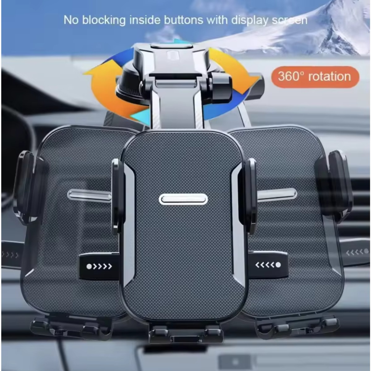 adjustable waterfall design rotating phone holder 360   air vent suction cup phone mount phone car holder Product details 2