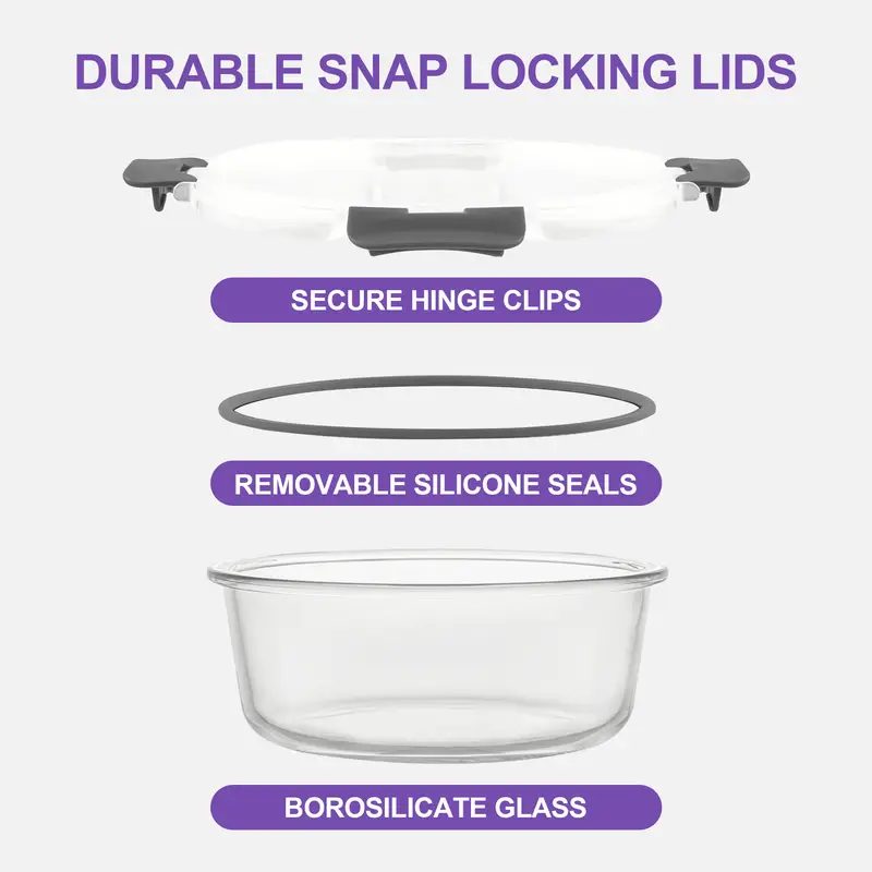 24pcs 12 lids 12 glass bowl glass food storage containers with airtight lids glass meal prep containers for lunch kitchen storage containers airtight freezer containers reusable ideal for food storage in microwave ovens refrigerators dishwashers offices schools and camping Product details 16
