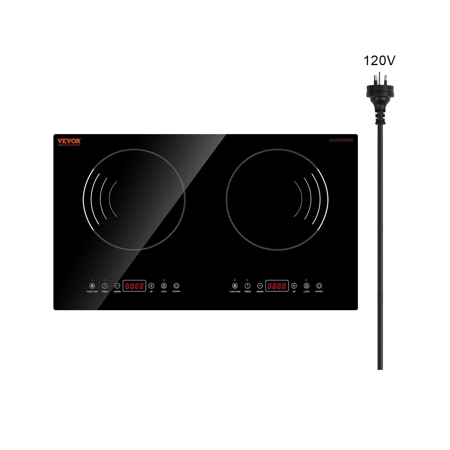 1800w 2 burner induction cooktop electric countertop burner touch control