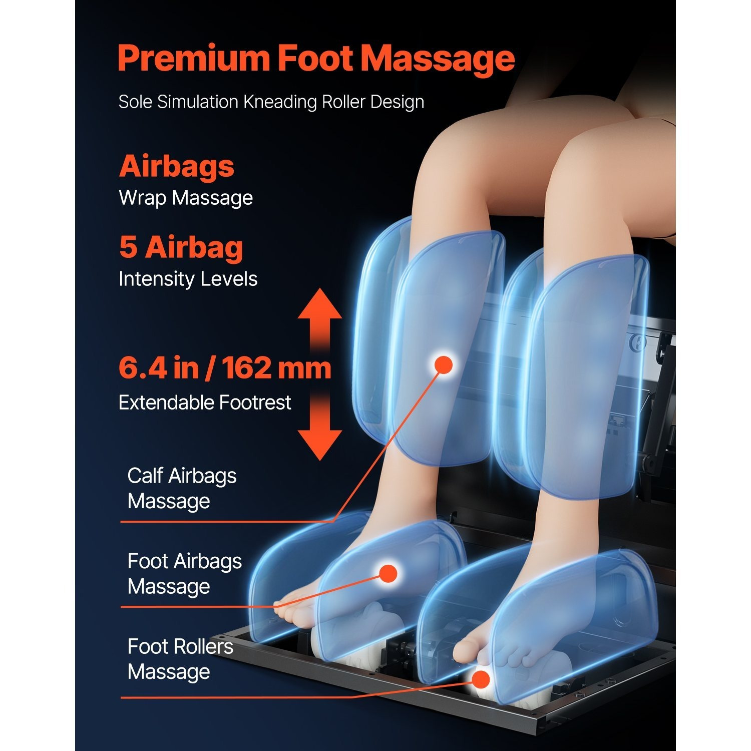full body massage chair 3d zero gravity recliner with sl track 18 auto   heat   rollers armrest control lcd display 36   retractable  rest a perfect festival gift like christmas and thanksing day for your   family Product details 8