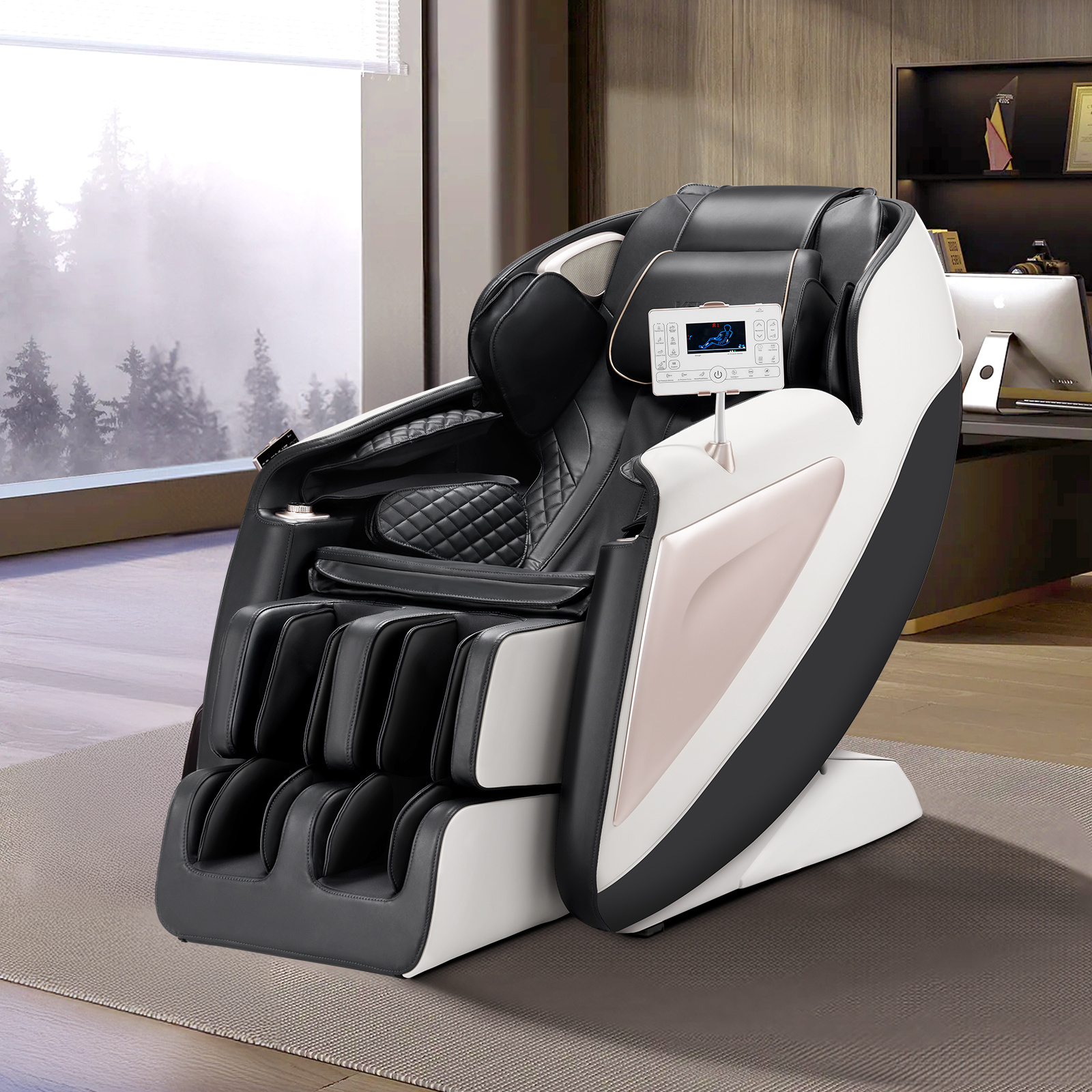 full body massage chair 3d zero gravity recliner with sl track 18 auto   heat   rollers armrest control lcd display 36   retractable  rest a perfect festival gift like christmas and thanksing day for your   family Product details 0
