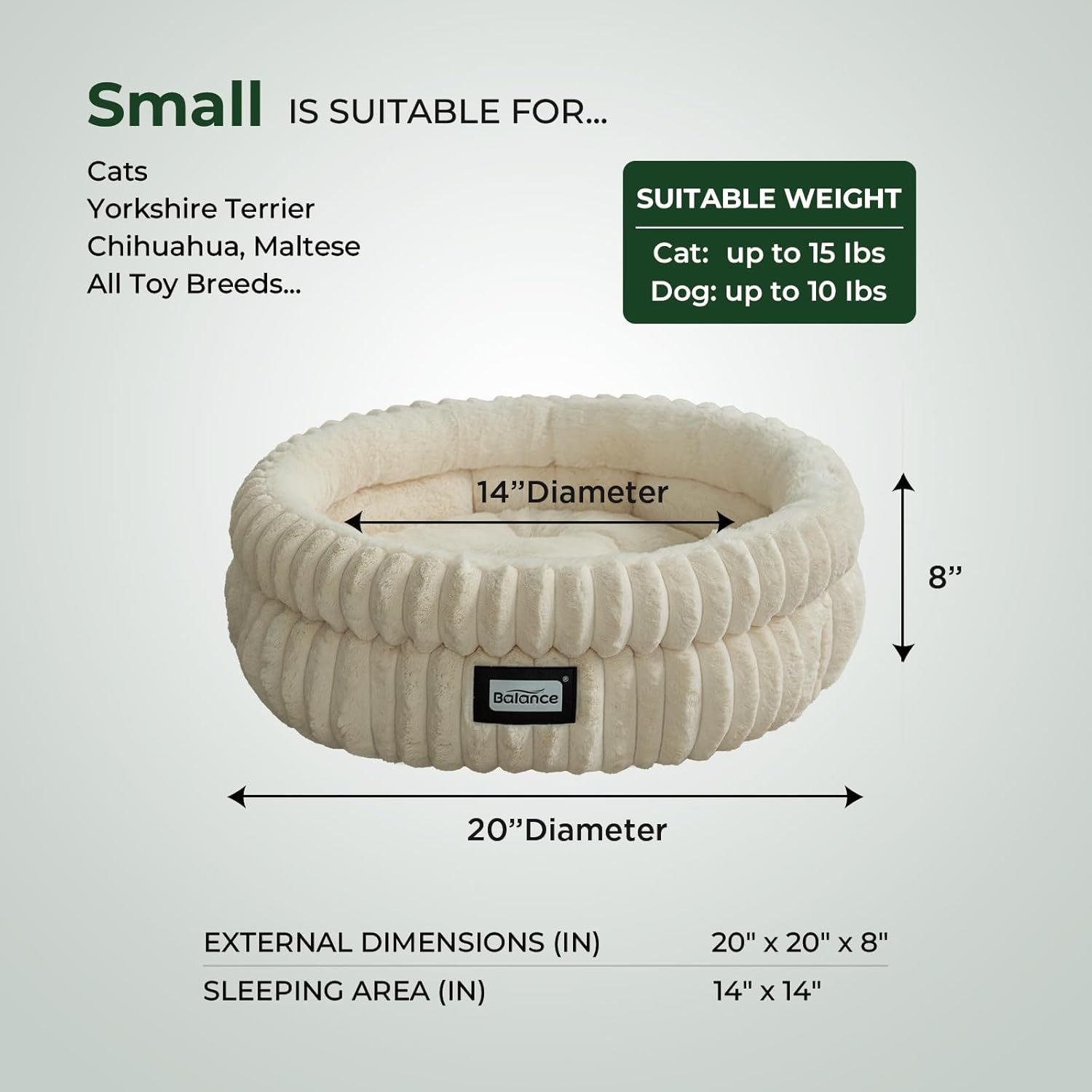 cat bed kitten bed washable round cat beds for indoor cats super soft plush   fur pet bed for puppy and kitten with anti slip bottom Product details 0