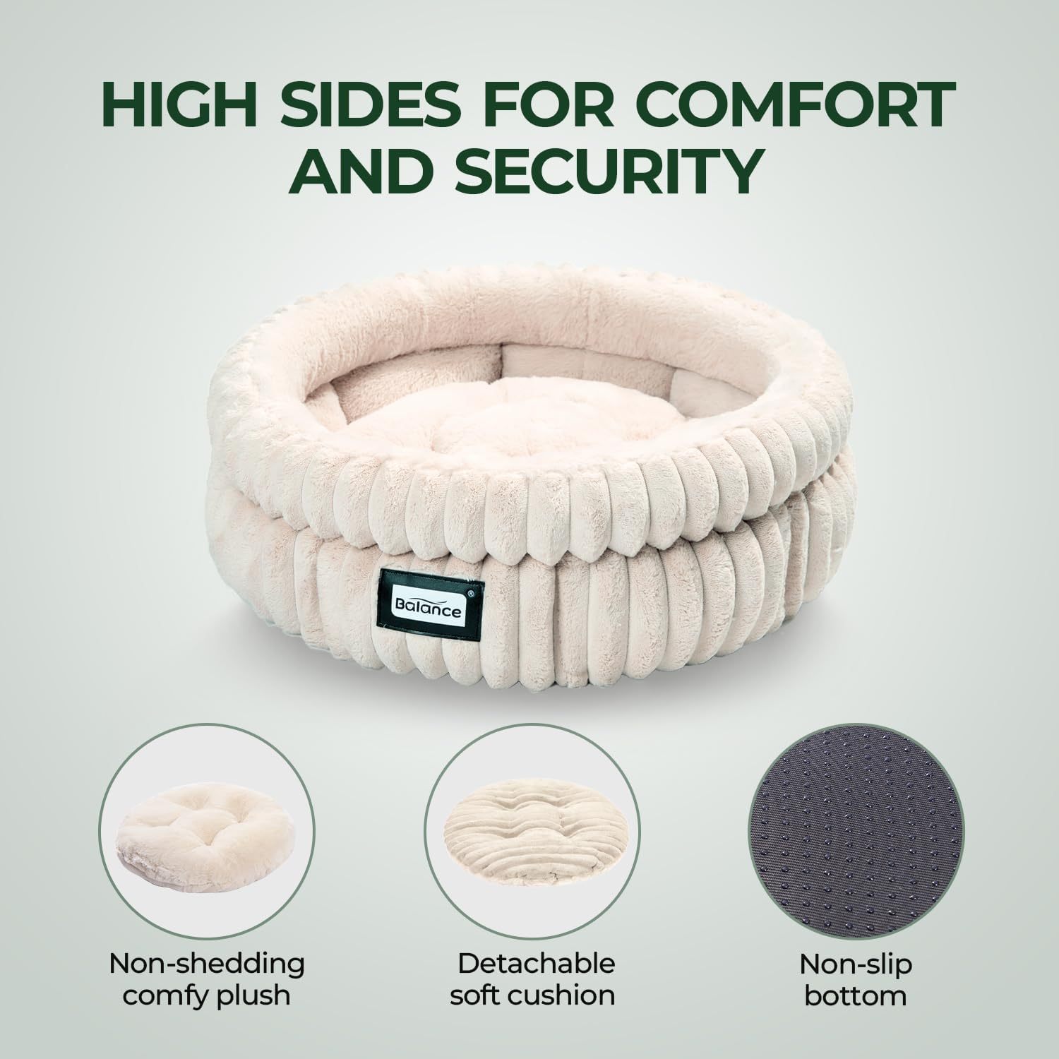 cat bed kitten bed washable round cat beds for indoor cats super soft plush   fur pet bed for puppy and kitten with anti slip bottom Product details 9