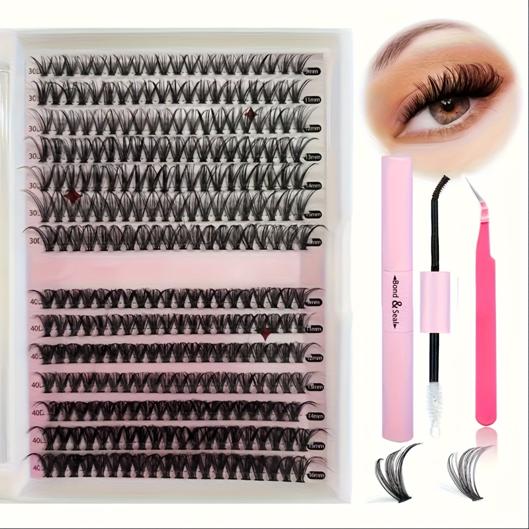 TEMU Fluffy Eyelashes Kits 280pcs Individual Kits