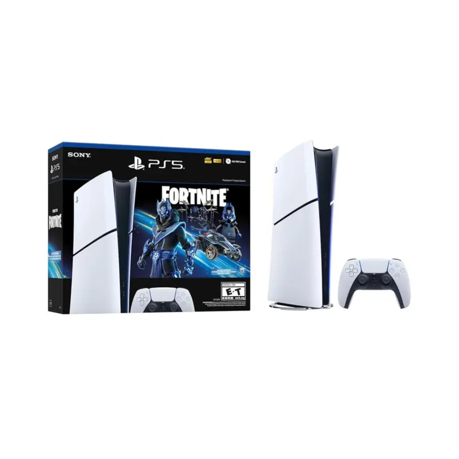 Sony - PlayStation 5 Slim Console Digital Edition - Fortnite Cobalt Star Bundle - White