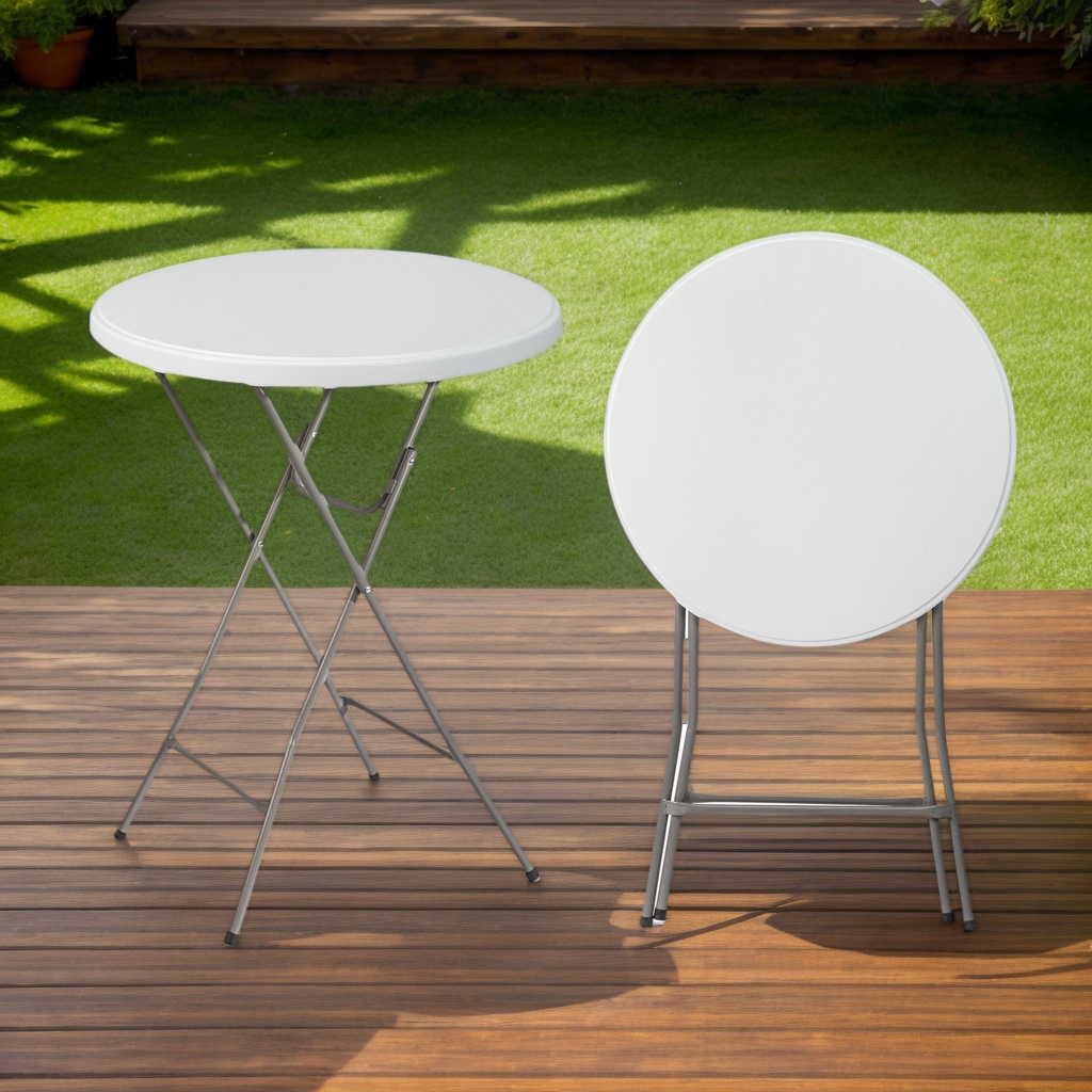 Round Folding Camping Table 60 Round Granite White Plastic Folding