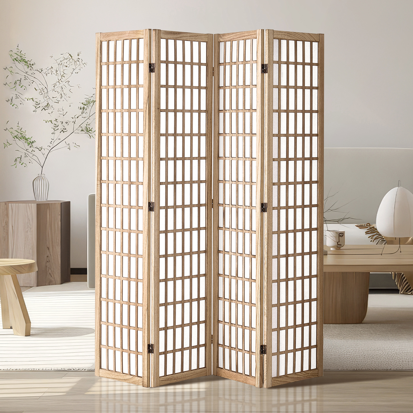   room divider 4 panel 6 panel japanese room divider folding privacy screen indoor portable partition dividers and decoration screens for room   home office restaurant bedroom natural black