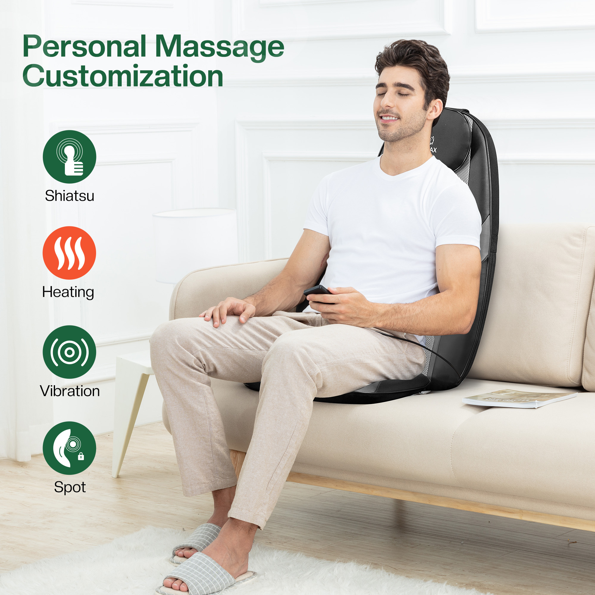shiatsu massage cushion heat massage chair pad Temu
