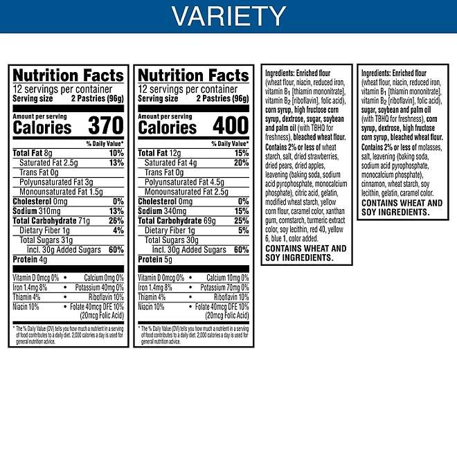 tarts frosted   pack 48 count     of   frosted flavors convenient   for breakfast   or on the go   Product details 0