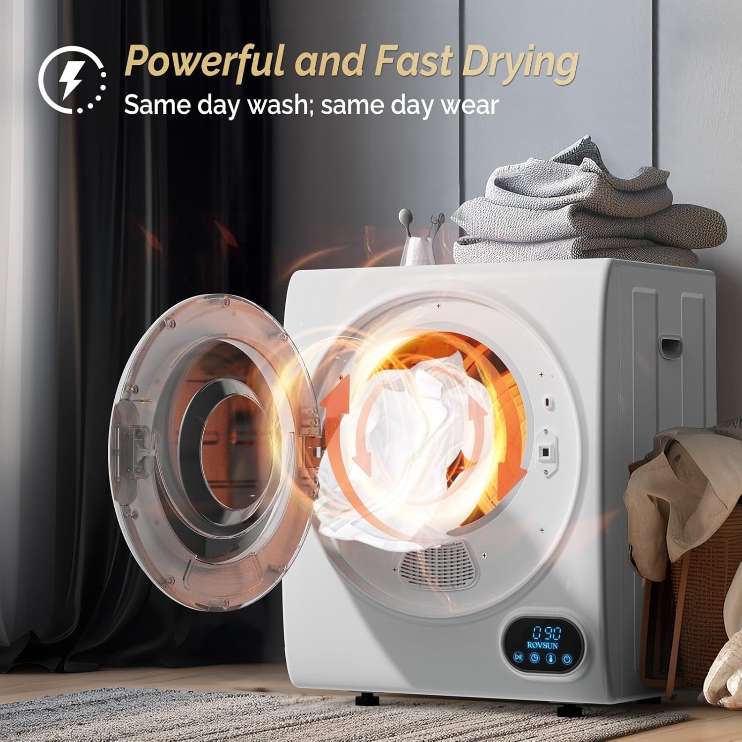 17.8LBS Washing Machine & 1.5CuFt Dryer Combo / Compact Laundry Set with Stainless Steel Tub / Smart Control, Quick Wash/Dry, Noise-Free /Apartment, Dorm, RV, Home Ideal for Small Spaces