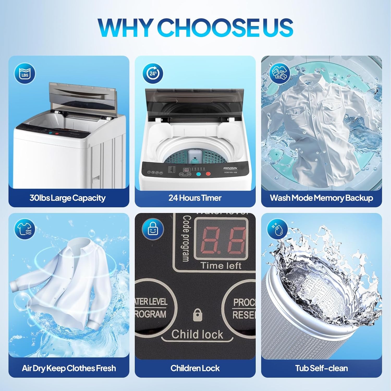 17.8LBS Washing Machine & 1.5CuFt Dryer Combo / Compact Laundry Set with Stainless Steel Tub / Smart Control, Quick Wash/Dry, Noise-Free /Apartment, Dorm, RV, Home Ideal for Small Spaces