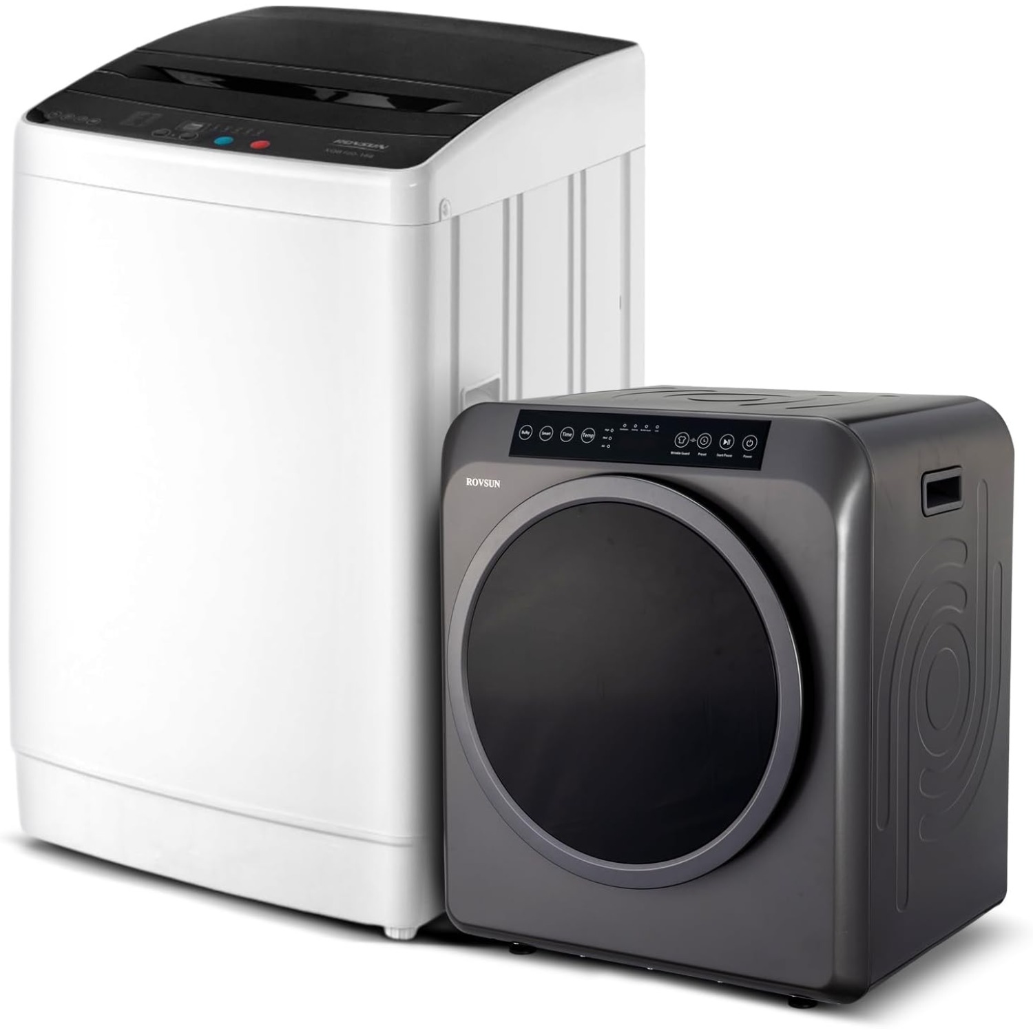 17.8LBS Washing Machine & 1.5CuFt Dryer Combo / Compact Laundry Set with Stainless Steel Tub / Smart Control, Quick Wash/Dry, Noise-Free /Apartment, Dorm, RV, Home Ideal for Small Spaces
