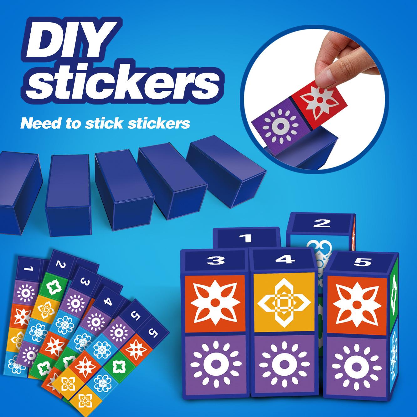 1-4 person family board game set with puzzle pieces and cards, suitable for educational toys for children aged 5-12, birthday and Christmas gifts | cultivates creativity, logic, and spatial skills