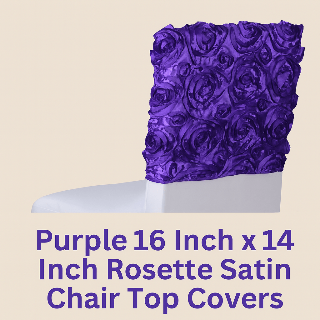 16 X 14 Inch Rosette Satin Chair Top Cover &ndash; Elegant For Weddings, , And Seasonal Celebrations ( Parties, Summer Receptions, Fall Banquets & Events &ndash; Adds Luxurious Detail To Chair)