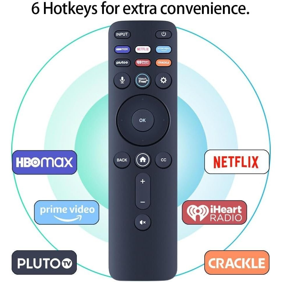 TEMU [2 Packs] - Vi-zio Replacemengt Remote Xrt260 （no Voice ） Vi-zio Smart Tv 4k Xrt136 Xrt140 With Hb- Net- Pri- Plu-totv I-heartradio Crackle