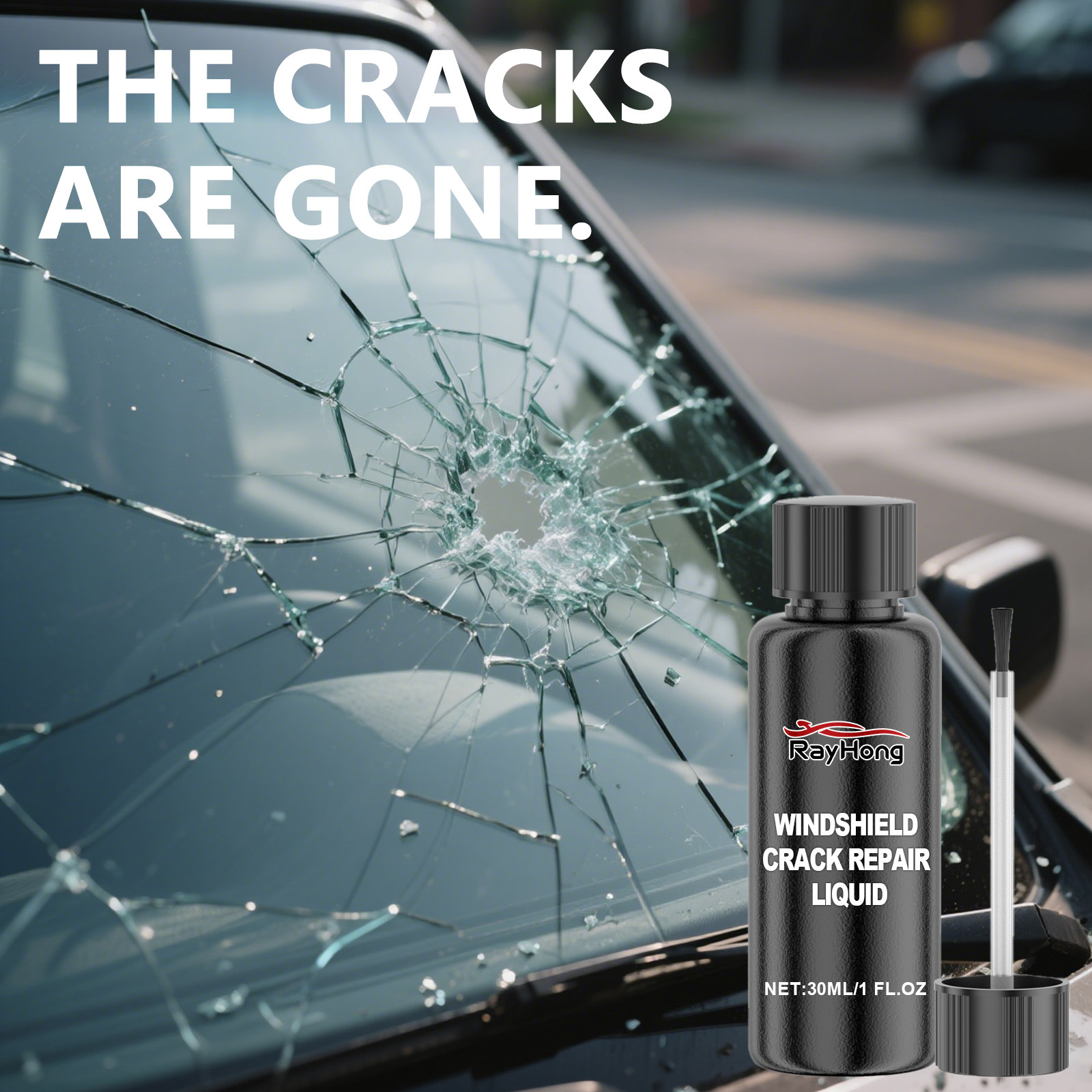 TEMU Auto Parts - Automotive Windshield Crack Repair Fluid - Windshield Adhesive Crack Repair Agent, Easy To Operate, To Sand - Glass Kit To Repair To Improve Driving - Send Scraper Accessories