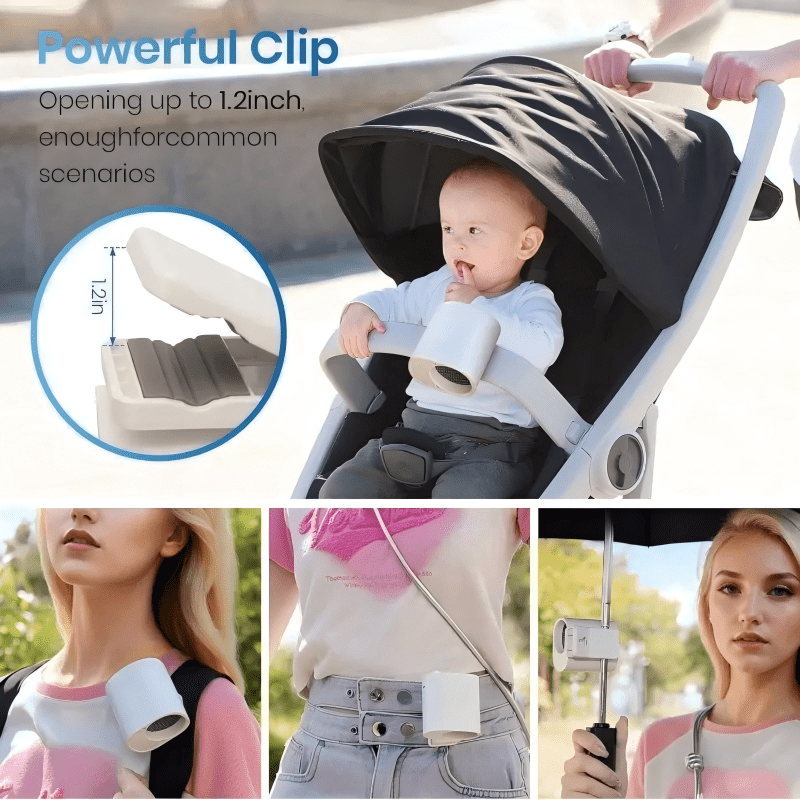  3 in 1 neck mounted fan suitable for hiking driving and office use 100 led display 360 rotation 1800mah portable cooling fan Product details 5