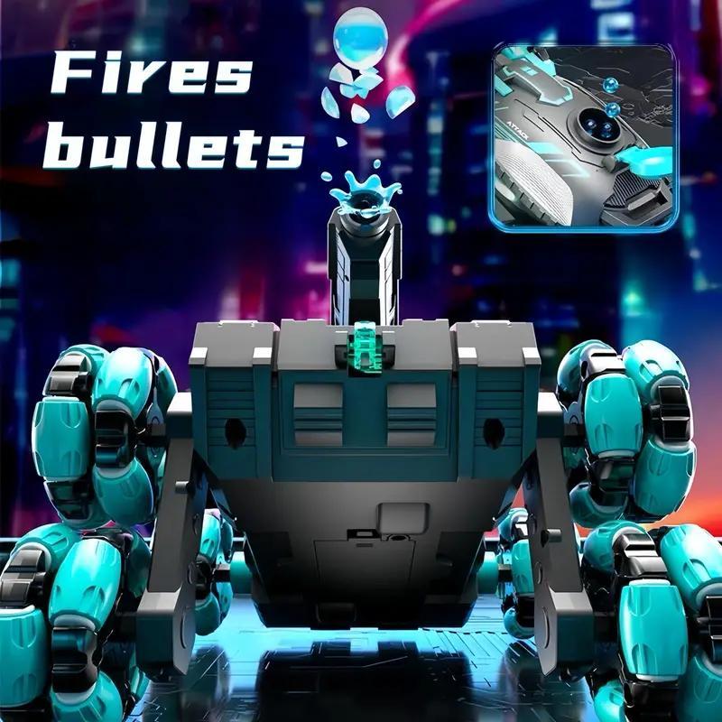 6WD Remote Control Tank Vehicle with Handle Controller - 2.4G wireless technology, 360° rolling, LED lighting, McPherson wheeled design - Rechargeable transformable remote control vehicle, an excellent gift for boys and girls.