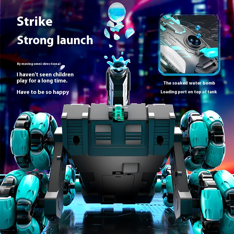 6WD Remote Control Tank Vehicle with Handle Controller - 2.4G wireless technology, 360° rolling, LED lighting, McPherson wheeled design - Rechargeable transformable remote control vehicle, an excellent gift for boys and girls.