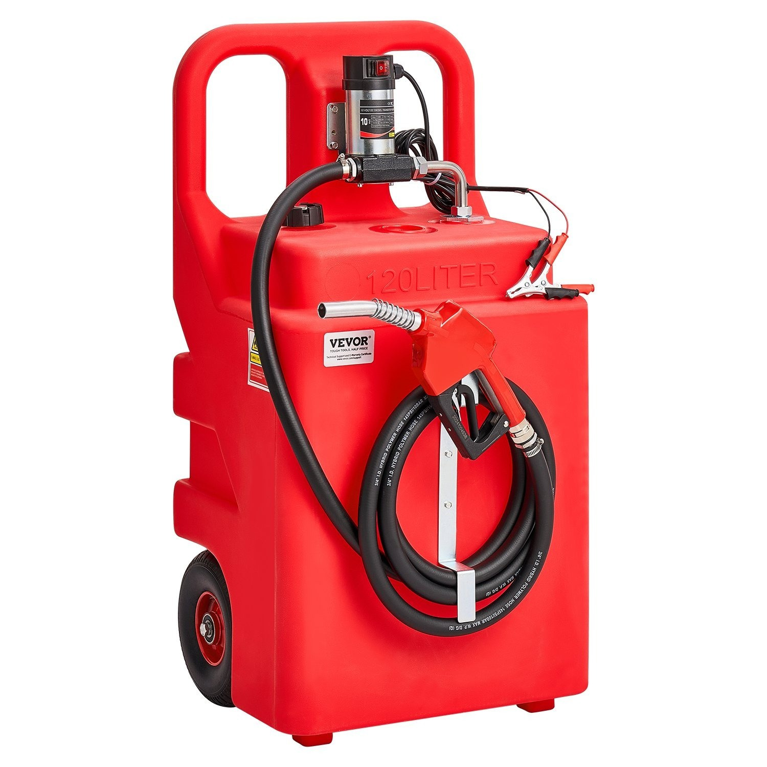 TEMU Vevor Fuel Caddy 32 Gallon Portable Fuel Tank With 12v Electric Transfer Pump
