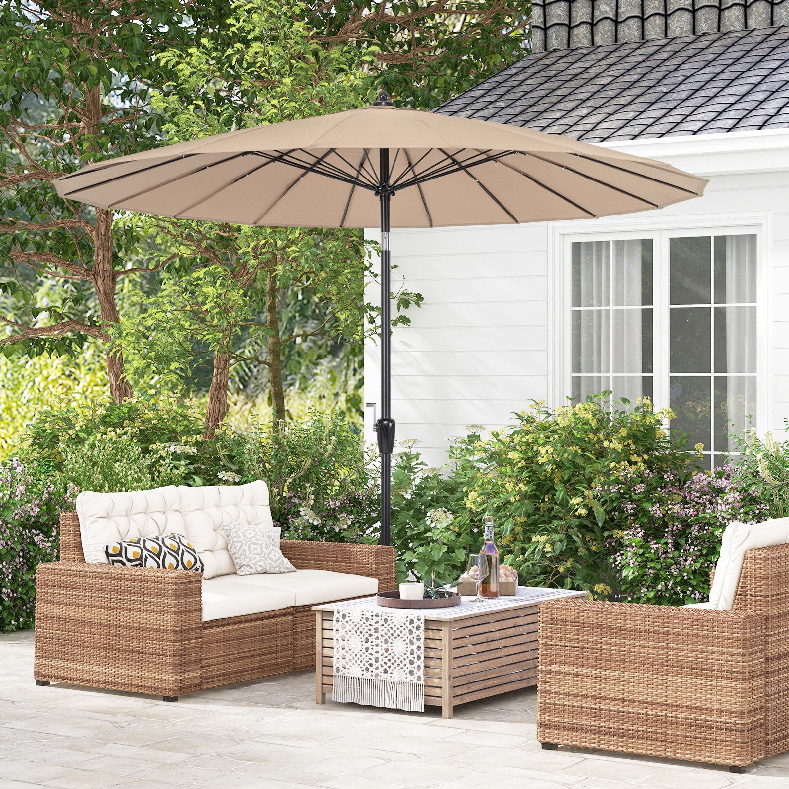 10x6.5ft rectangle outdoor patio aluminium umbrella sun stands 10 x 6.5 ft Rectangular Patio Umbrella  grillncomfort