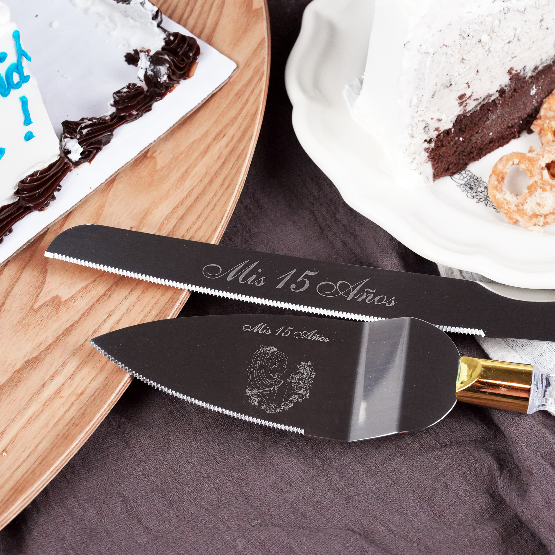 TEMU 1pc Wedding Cake Knife And Server Set With Acrylic Handle Stainless Steel, Desert Knives, Cake Cutter