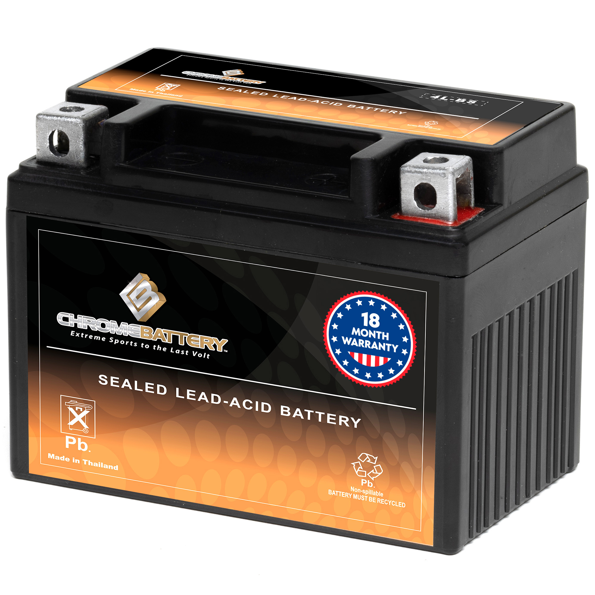 TEMU 4l-bs Maintenance-free 12v 4ah Battery Replacement For Atv, Motorcycle, , Scooter, Utv, And More - Nut And Bolt (t3) Terminal