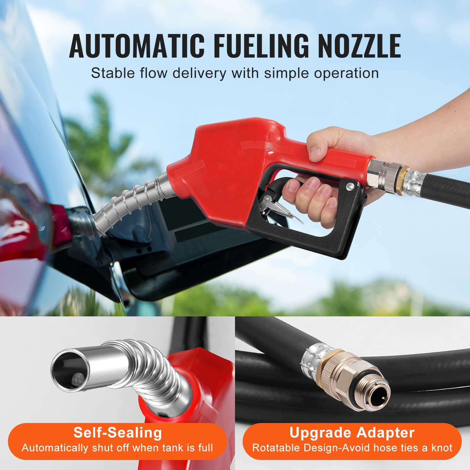 portable     gal fuel tank with 12v electric transfer pump orange red Product details 6