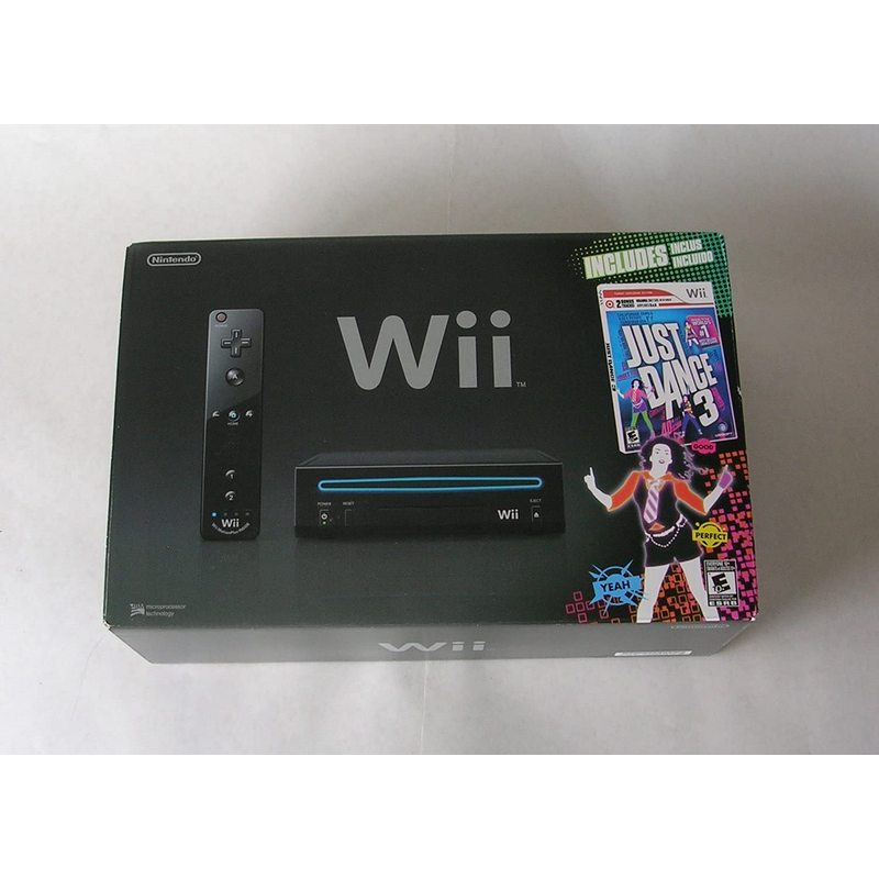 Nintendo Wii Console with Just Dance 3 Bundle - Black (Renewed)