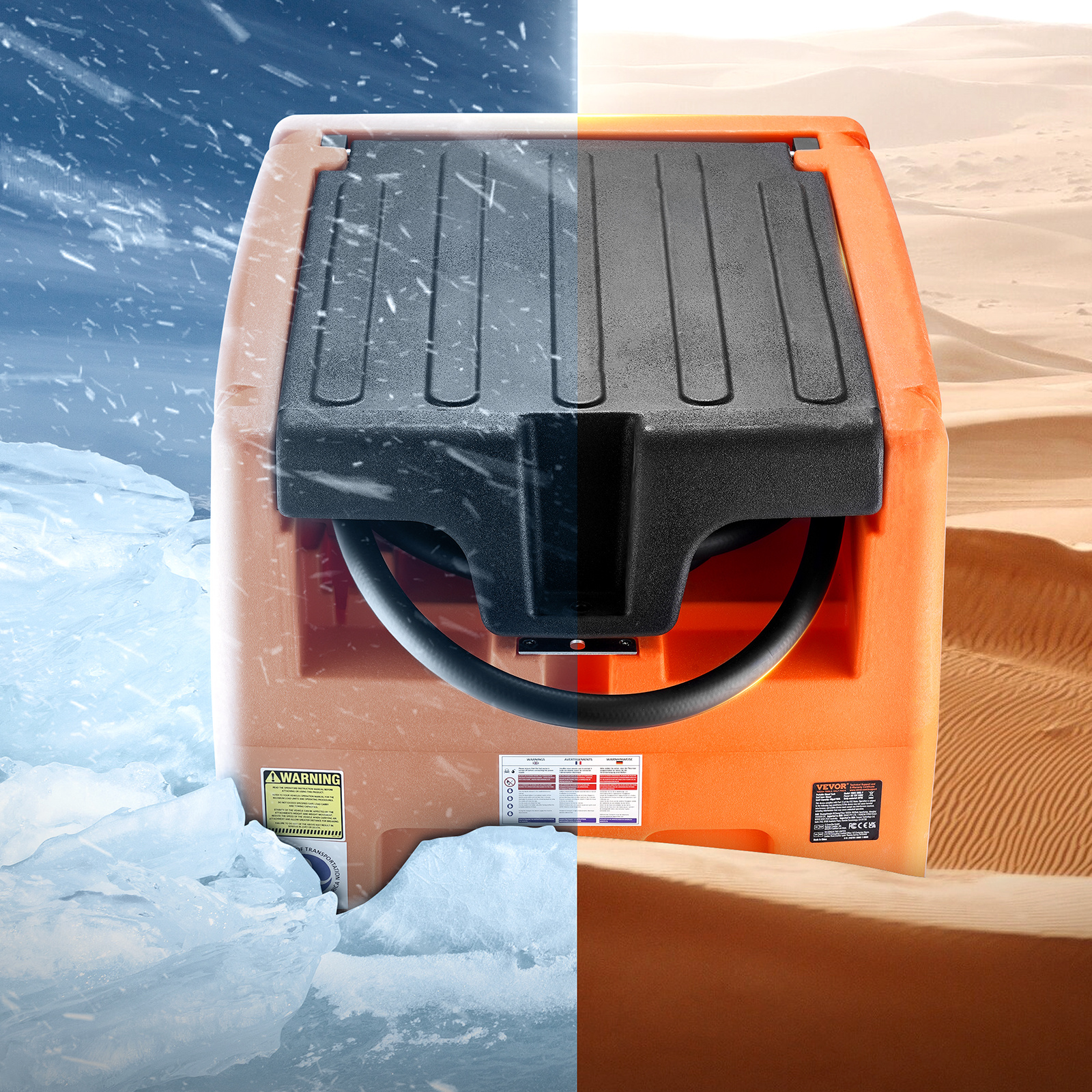 portable     gal fuel tank with 12v electric transfer pump orange red Product details 0