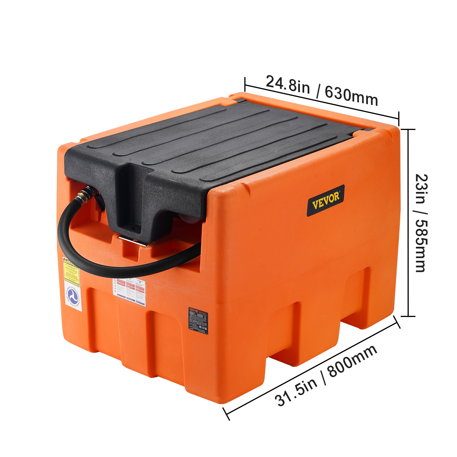 portable     gal fuel tank with 12v electric transfer pump orange red Product details 3