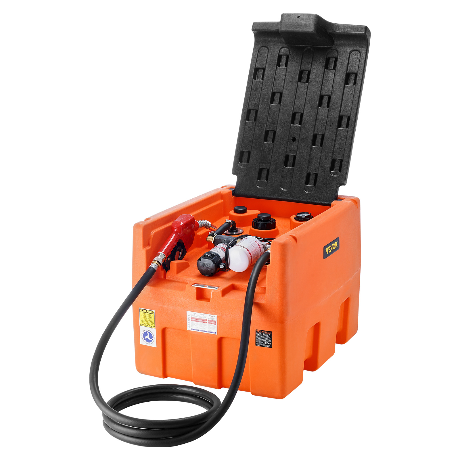 portable     gal fuel tank with 12v electric transfer pump orange red Product details 1