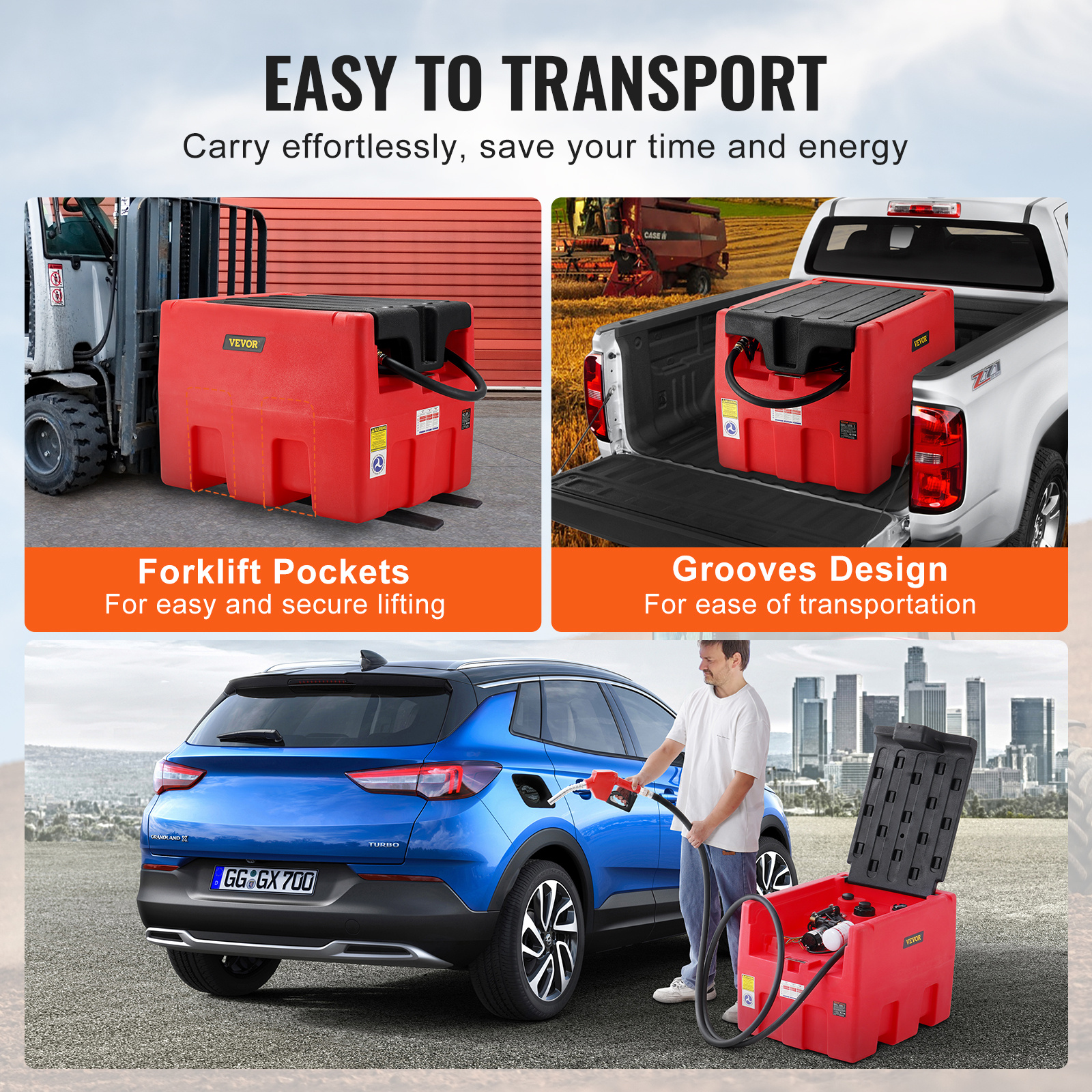 portable     gal fuel tank with 12v electric transfer pump orange red Product details 15