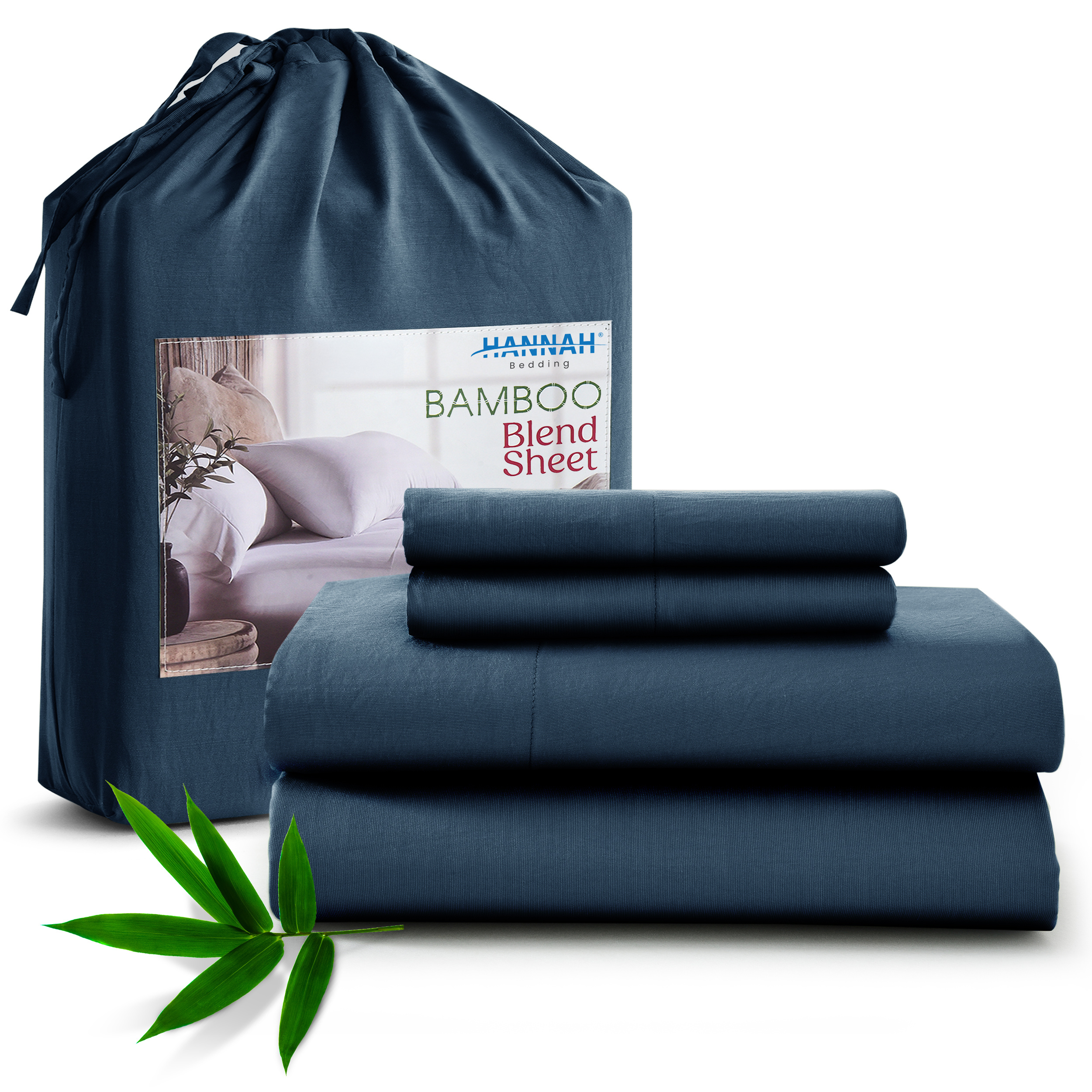 Bedding Bamboo Blend Bed Sheet Set &ndash; Breathable, & Wrinkle-resistant, Deep Pocket To 16 Inches, Skin-friendly & Machine Washable