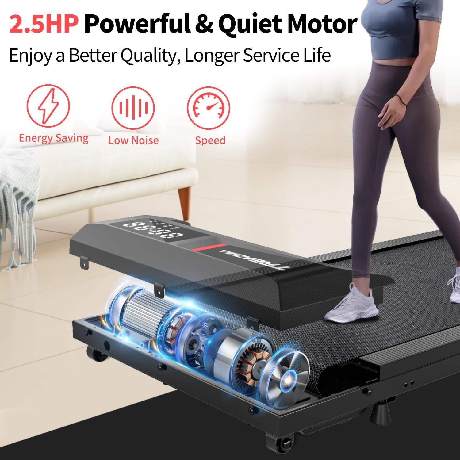 Treadmills, 3 in 1 Portable Treadmill and Walking Pad, with Incline for Home/Office, Remote Control and LED Display